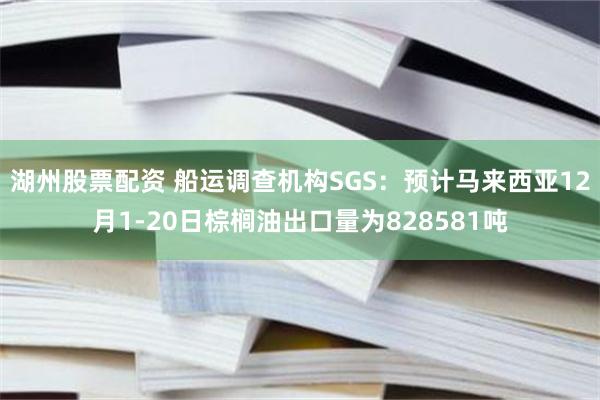 湖州股票配资 船运调查机构SGS：预计马来西亚12月1-20日棕榈油出口量为828581吨