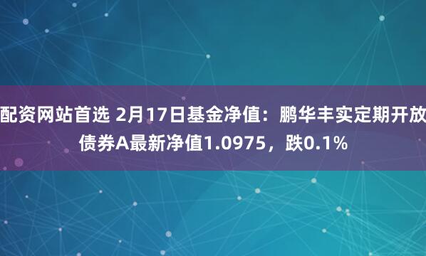 配资网站首选 2月17日基金净值：鹏华丰实定期开放债券A最新净值1.0975，跌0.1%